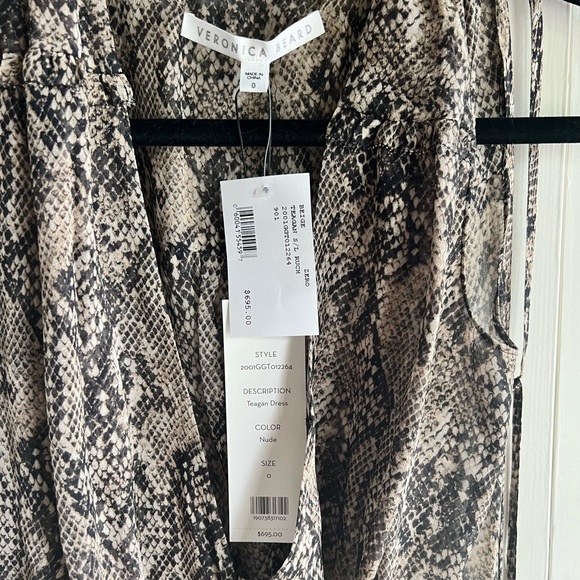 Veronica Beard Teagan Ruched Python Printed Dress - Picture 4 of 5